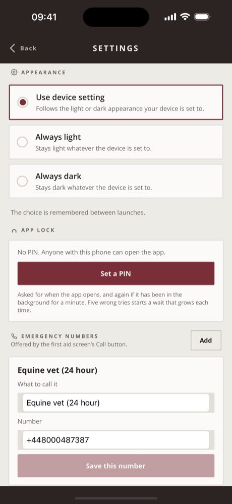 Settings screen showing appearance options