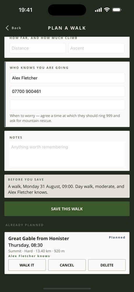 Planning a walk in Peaks and Paths